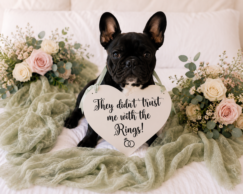 They didn't trust me with the Rings - Dog Wedding Sign