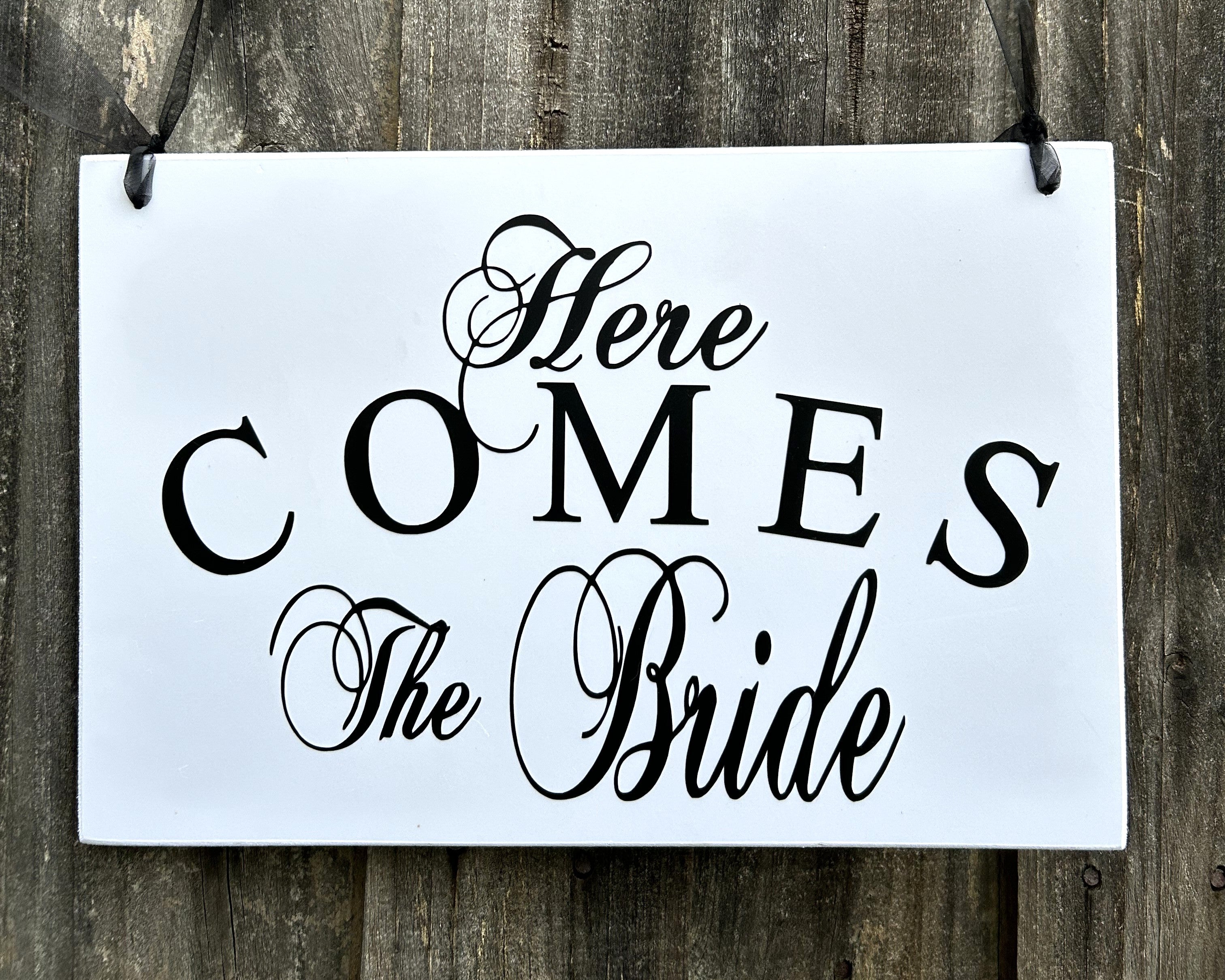 Here Comes The Bride Flower Girl Page Boy Wedding Sign