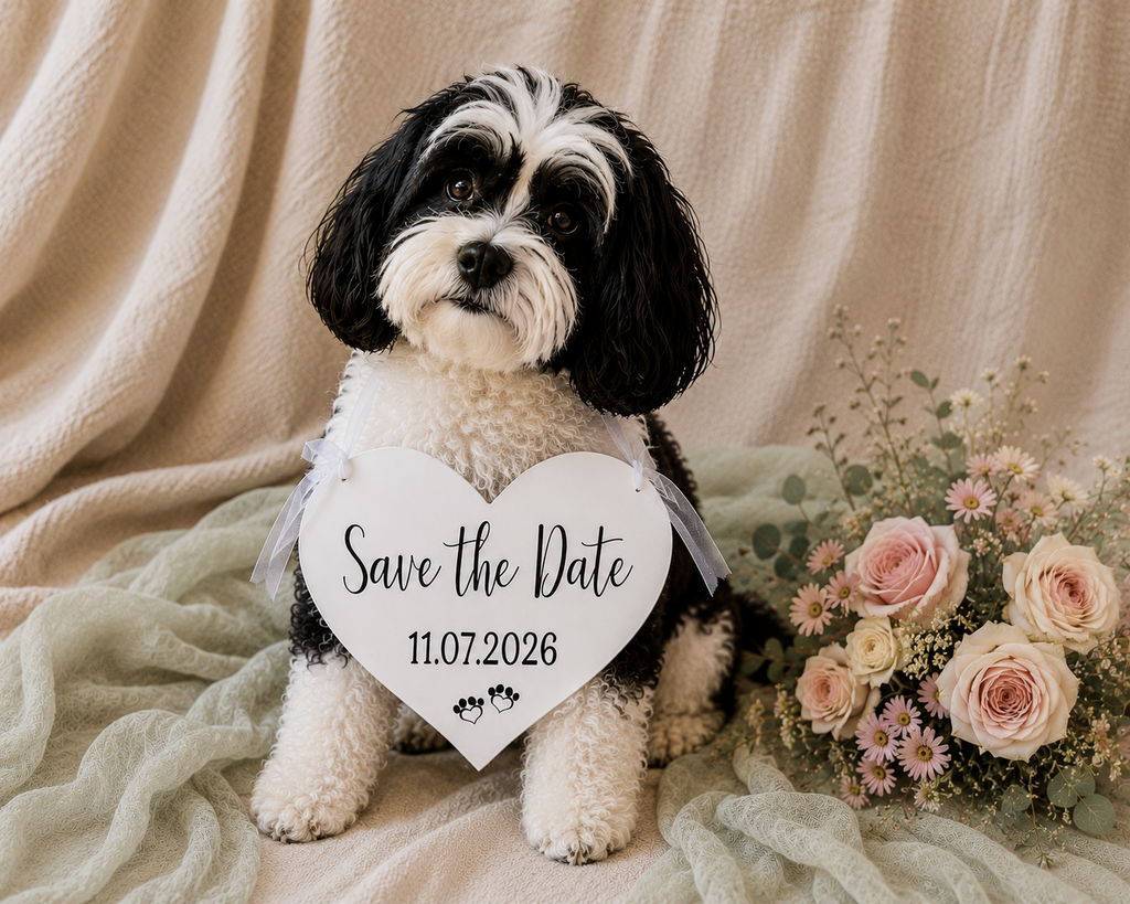 Save the Date - Engagement/Wedding announcement Dog Sign
