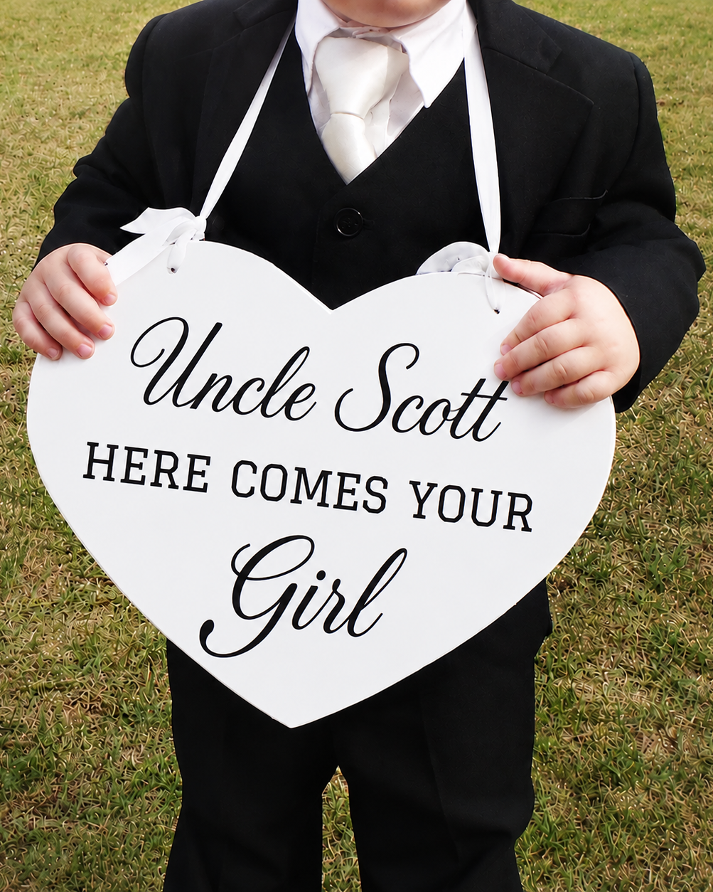 Custom Heart Flower Girl Page Boy Wedding Sign